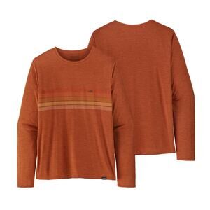 Patagonia Men's Long Sleeve Capilene Cool Daily Graphics Shirt Orange Small